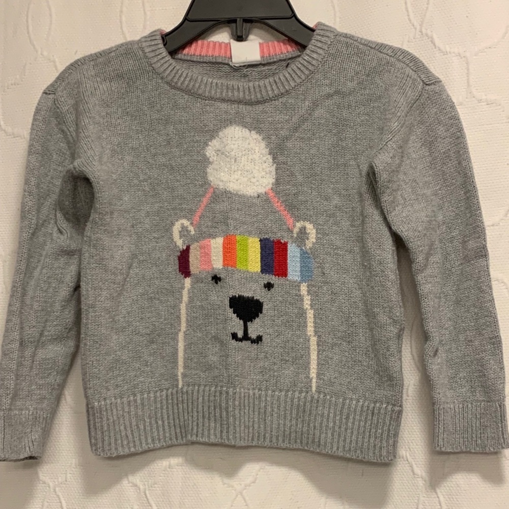 Gap Toddler Girl Sweater Knitted Bear with Hat